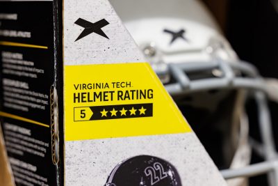 A football helmet box that displays the Helmet Lab's 5 STAR rating logo