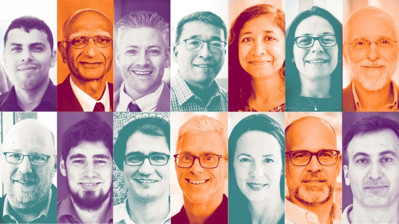 (Top, from left) Faculty joining the Department of Mechanical Engineering are Bilel Aidi, Romesh Batra, Jeff Bolton, Roger Chang, Sneha Davison, Raffaella Da Vita, David Dillard, Christopher Galitz, James Lord, Hodjat Pendar, Jake Socha, Anne Staples, Mark Stremler, and Sevak Tahmasian.