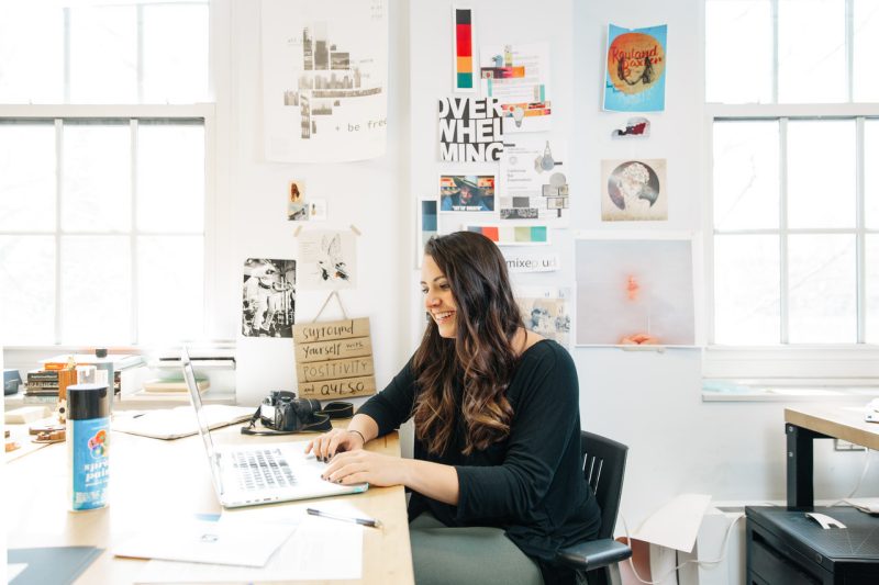 Student working at a desk