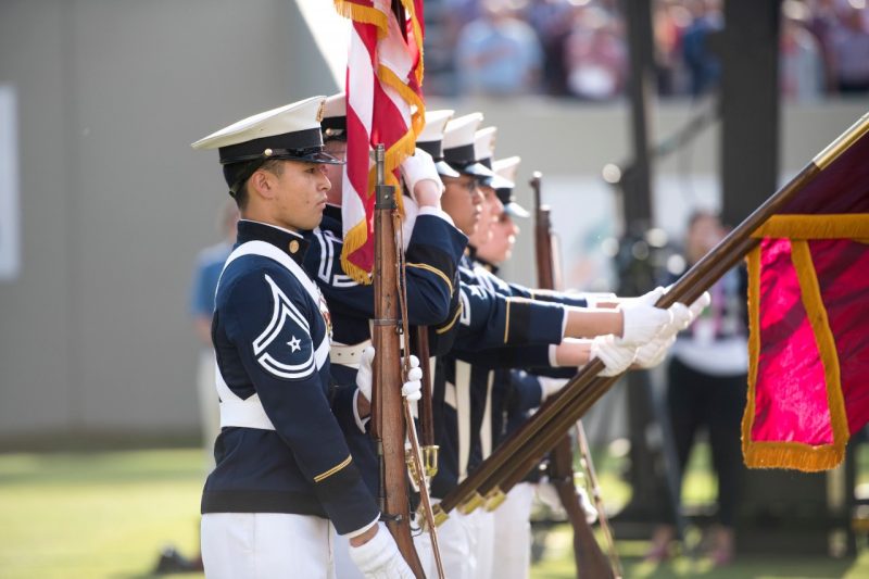 Members of the Corps of Cadet Honor Guard