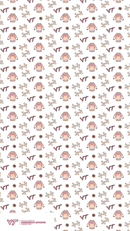 I'm a hokie. VT25. Phone Wallpaper. White text multi-outlined in rainbow colors on pink background