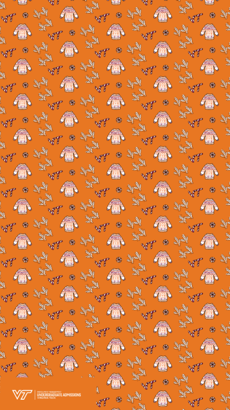 I'm a hokie. VT25. Phone Wallpaper. White text multi-outlined in rainbow colors on pink background