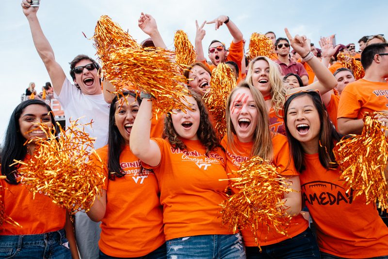Cheering students